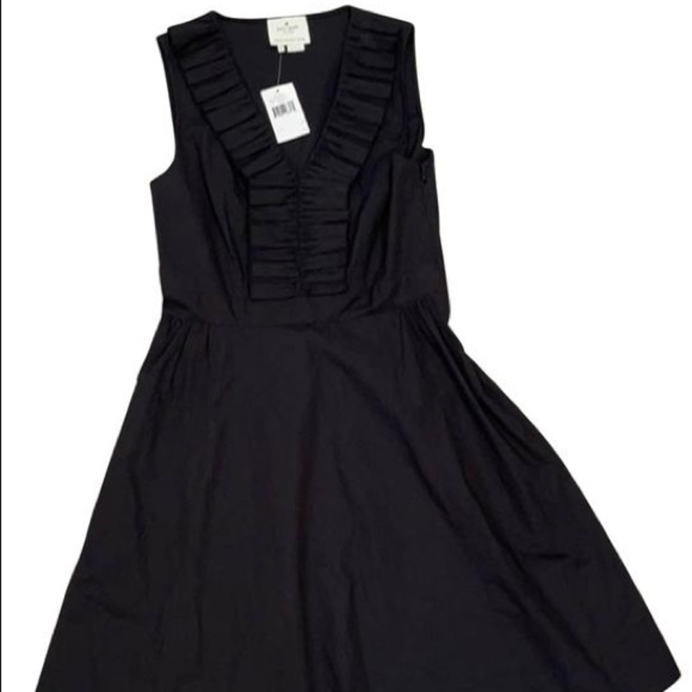 Kate Spade Popplin Ruffle V Neck Dress - Picture 7 of 8